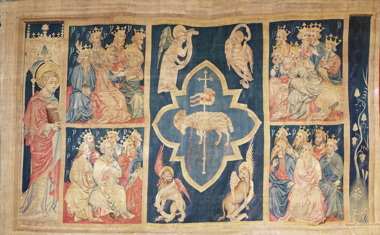 子羊と二十四人の長老たち。 7「アンジェの黙示録」、1373-87年（タペストリー） 作： ニコラス・バタイユ