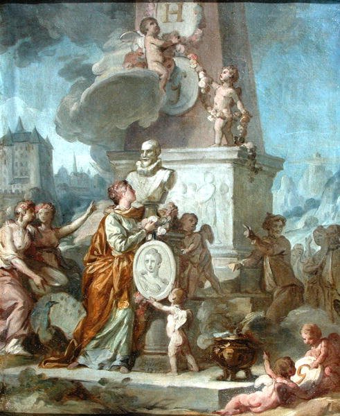 アンリ4世の胸像（1553-1610）の寓話的なシーン 作： ニコラス・ガイ・ブレネット