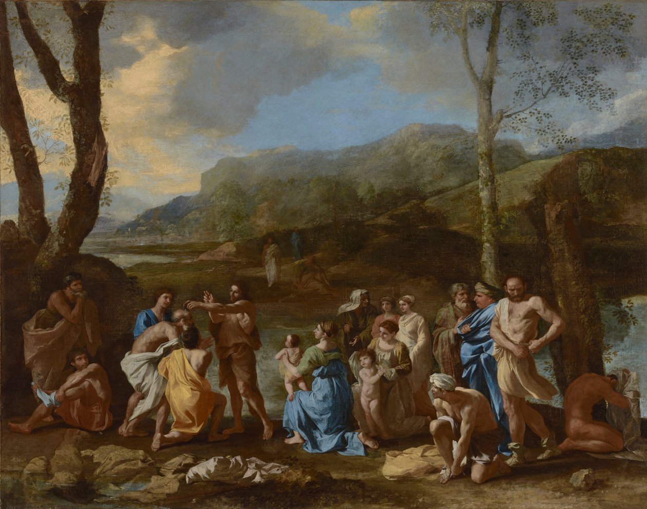 ヨルダン川で洗礼を施す聖ヨハネ、1630年頃 作： ニコラス・プッサン