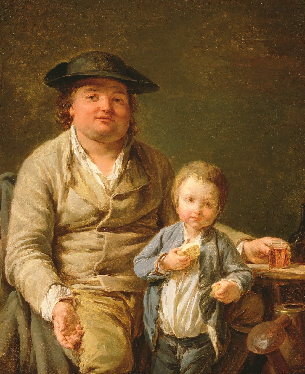 ユーモアのある庭師、1777年（キャンバスに油彩をパネルに敷いた） 作： ニコラス・バーナード・ルピシー