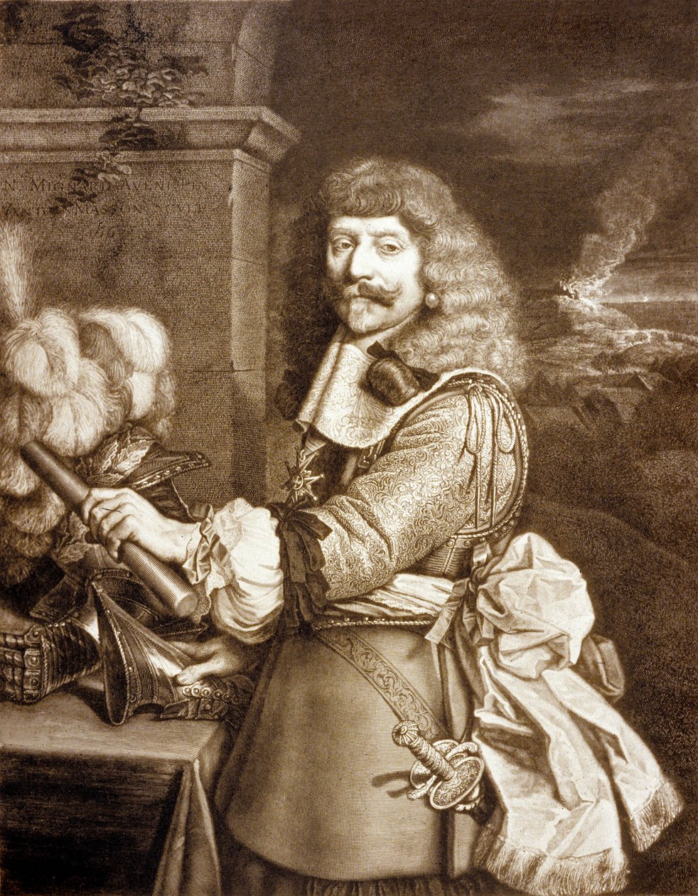Henri de Lorraine dit Cadet la Perle (1601 1666) アルクール伯爵、アルマニャック伯爵、ブリオンヌ伯爵、マルサン子爵 Antoine Masson (エングレーヴィング) 作： ニコラス（後）ミニャール