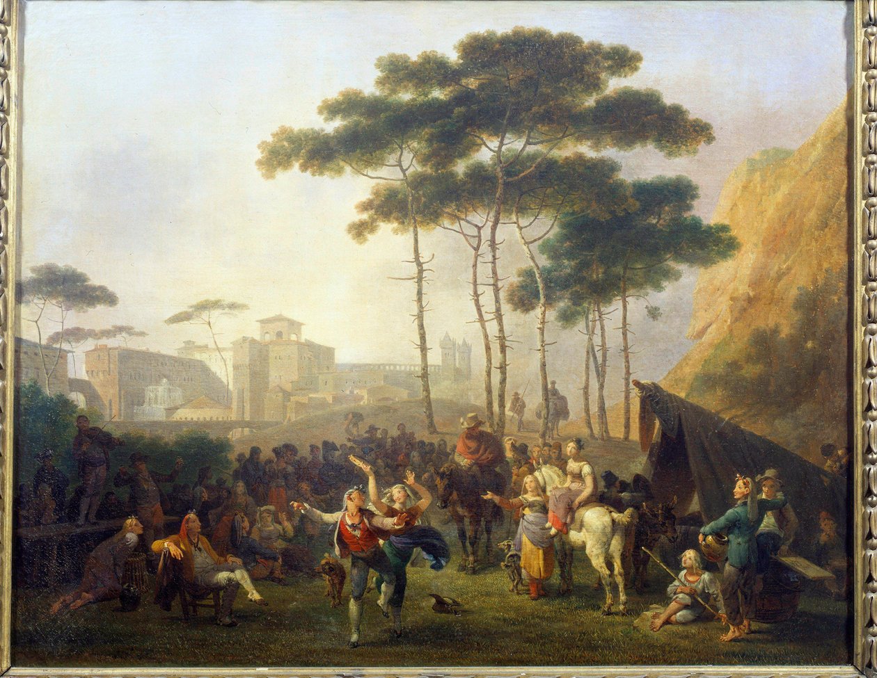 村の踊り ニコラ・トーナイ（1755-1830）の絵画 19世紀 ランス、ボザール美術館 作： ニコラス・アントワーヌ・トーネ