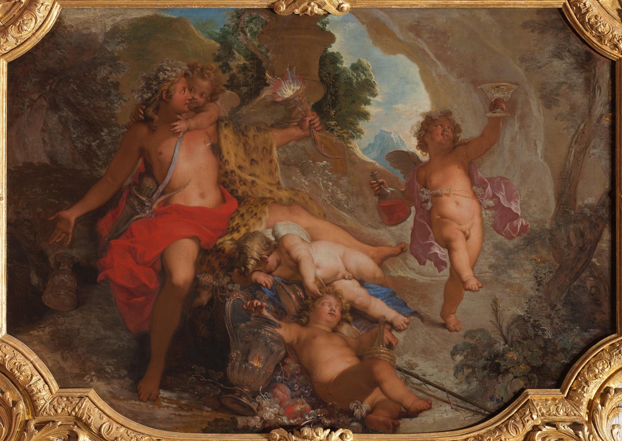 Bacchus mit vier Putten 作： ニコラス・ベルタン