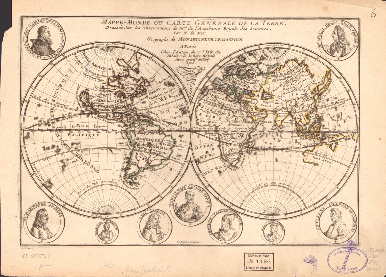 世界地図または地球全体地図 LOC 83694567 作： ニコラス・デ・フェル