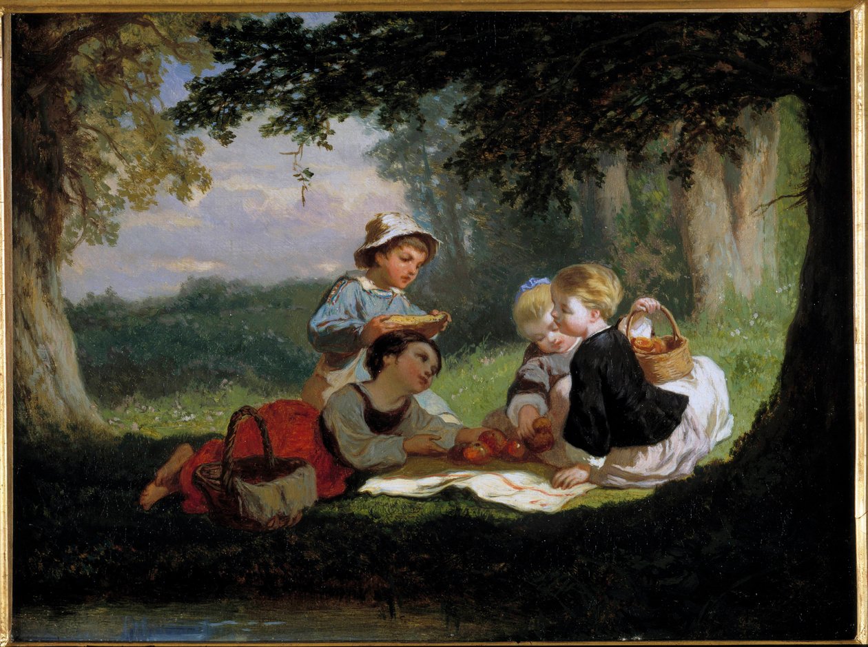 Le gouter champetre ニコラ・ガベ（1814-1865）の絵画 19世紀 個人蔵 作： ニコラス・エドワード・ゲイブ