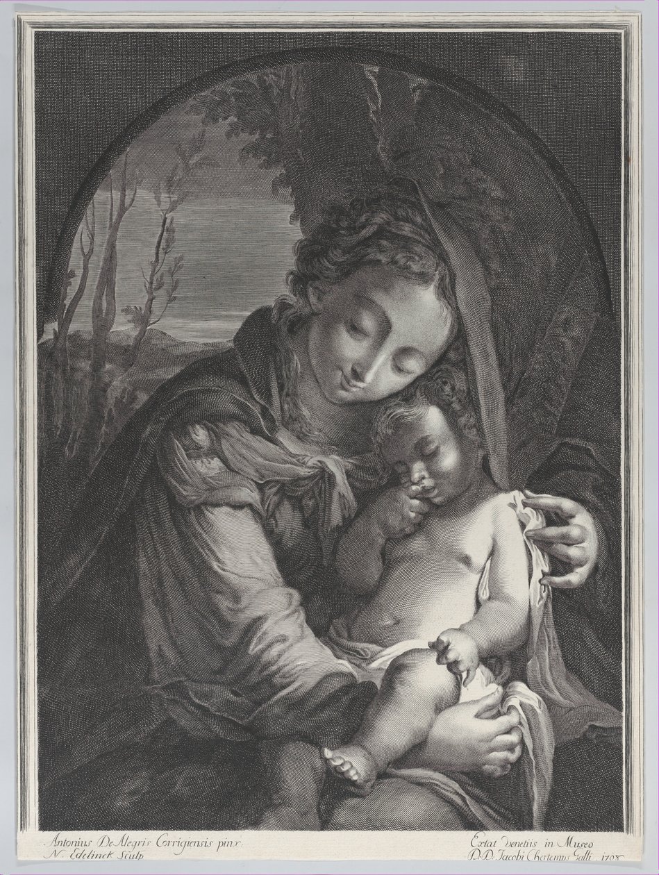 眠っているキリストの子供と聖母, 1708., 1708. 作： ニコラス・エティエンヌ・エデリンク