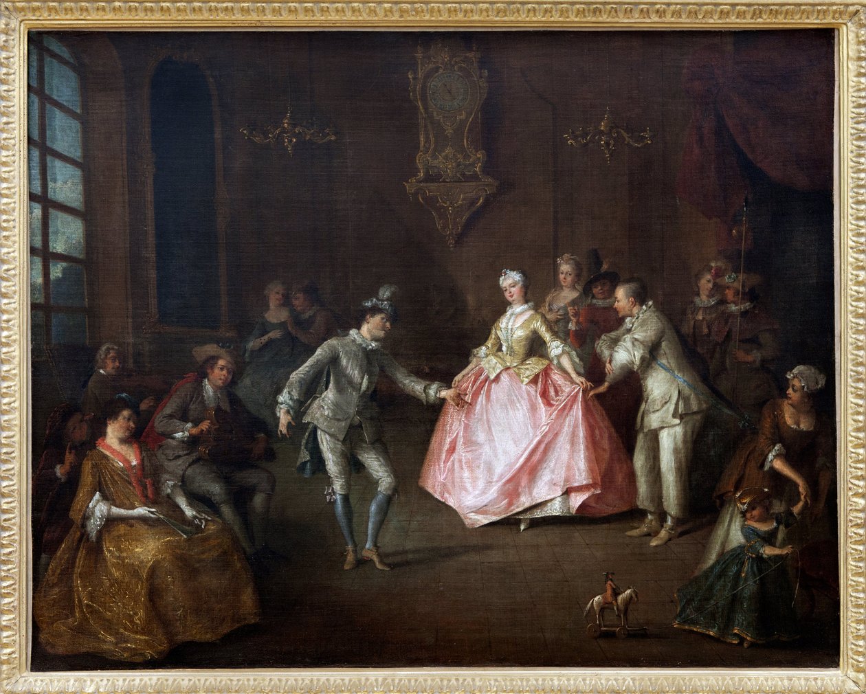 コスチューム ボールの前に、ニコラス ランクレット (1690-1743) によるキャンバスの油絵。 写真、キム・ヨンテ、ナント、ナント美術館。 作： ニコラス・ランクレ