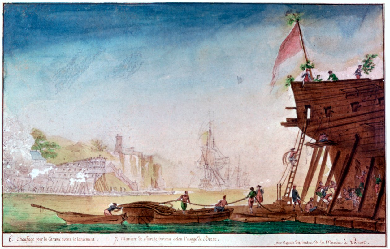 ブレストのマリーナ、c1750-1810 作： ニコラス・マリー・オザンヌ
