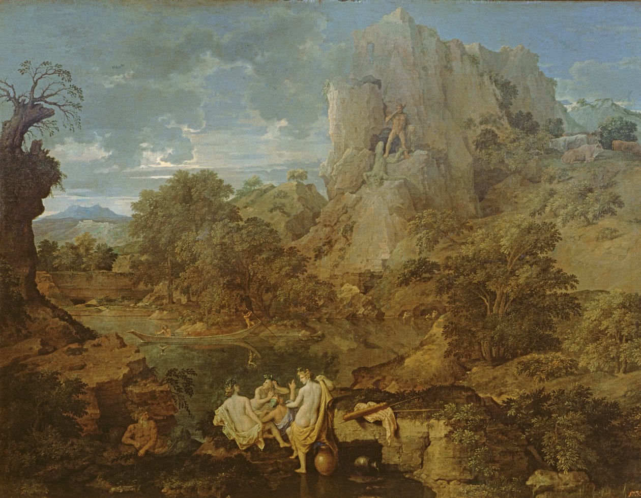ヘラクレスとカクスのいる風景、1656年頃 作： ニコラス・プッサン
