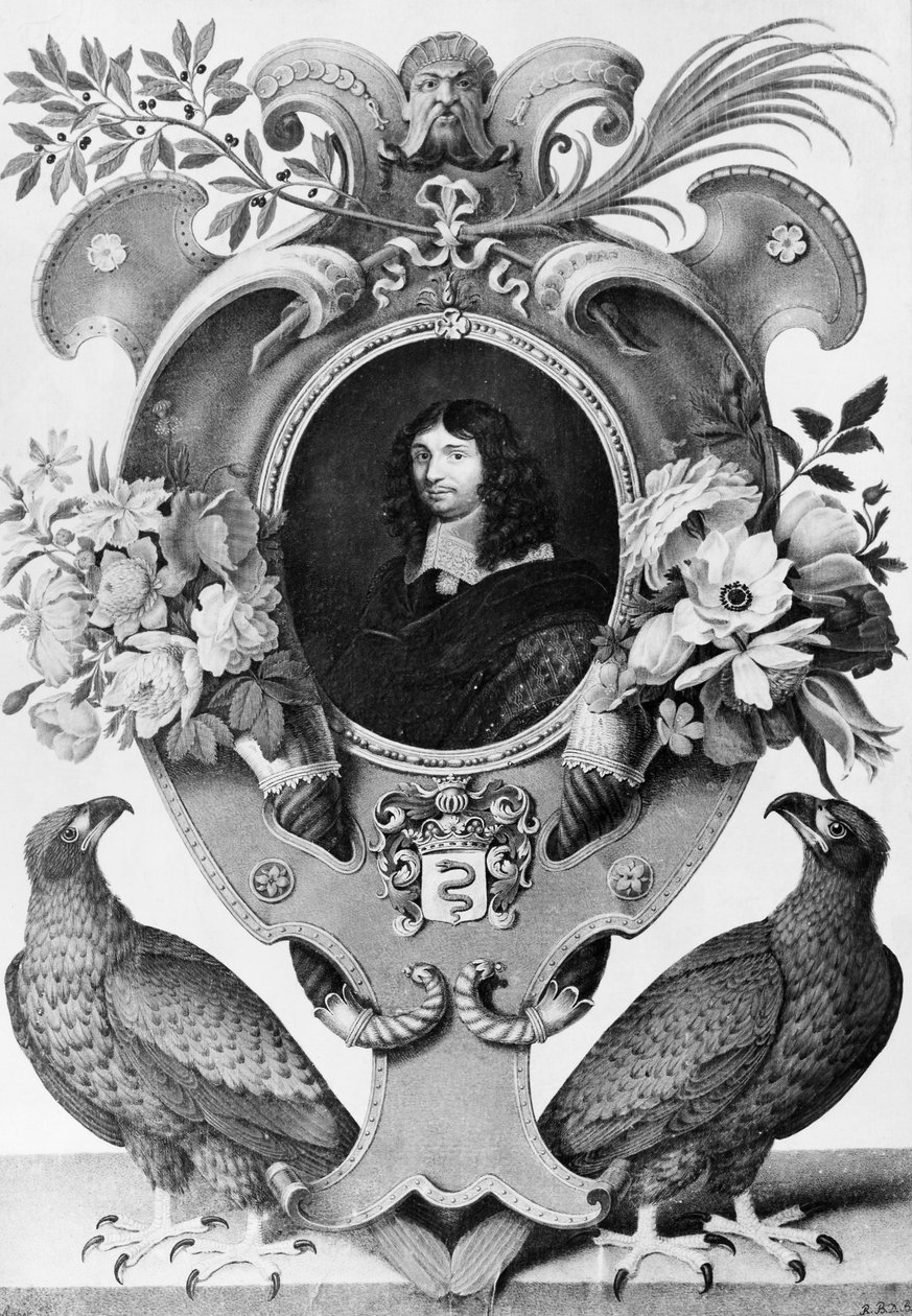 Jean-Baptiste Colbert (1619-1683) の肖像、フランスの政治家、Nicolas Robert (1614-1685) による彫刻 作： ニコラス・ロバート