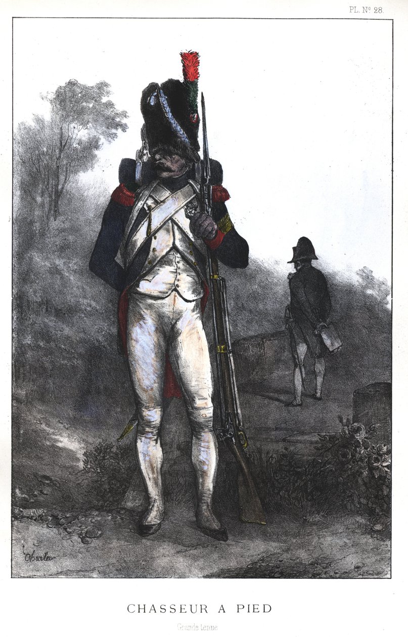 ナポレオン戦争、フランス軍、正装した足元の皇帝衛兵、1845年 作： アレクサンドルガブリエル（後）デカンプ