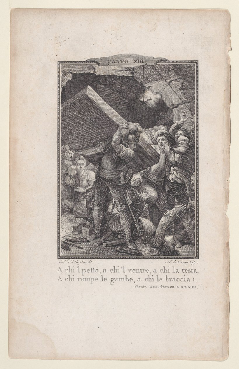 Canto 13, Stanza 38, from Orlando Furioso, 1772-74., 1772-74. 作： ニコラス・デ・ラウネイ