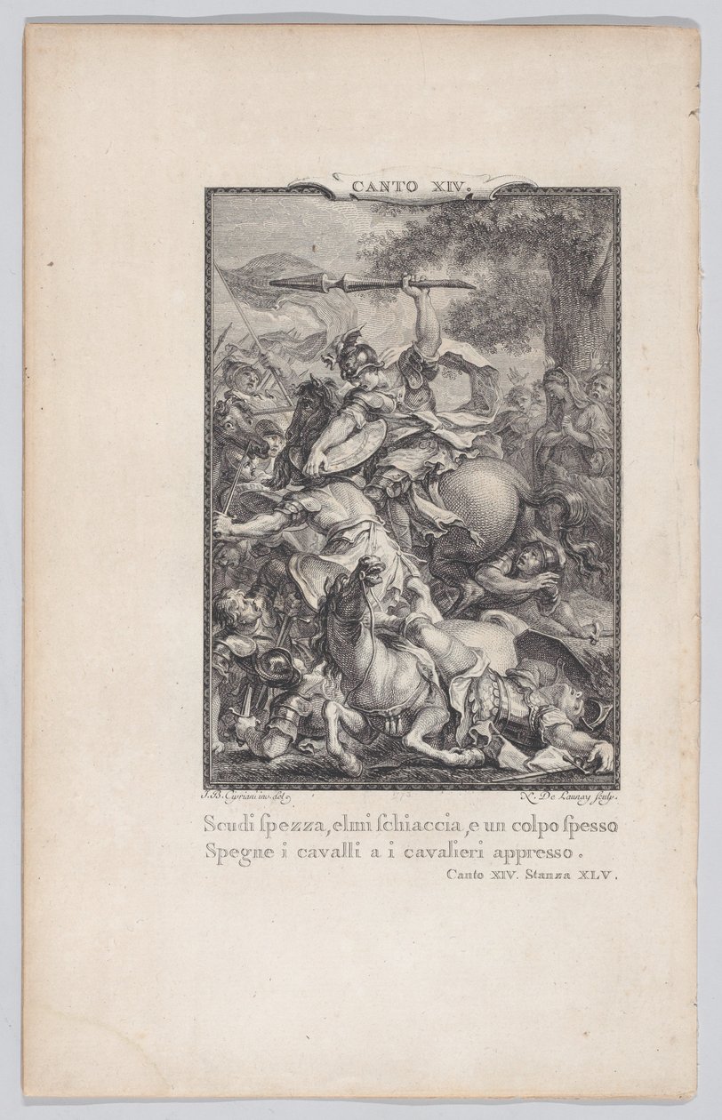 Canto 14, Stanza 45, from Orlando Furioso, 1774., 1774. 作： ニコラス・デ・ラウネイ