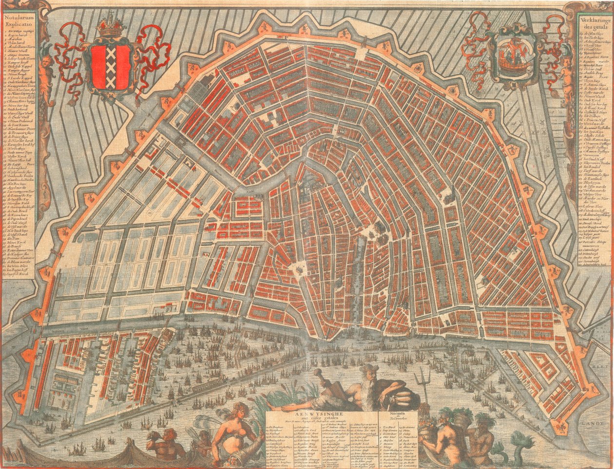 1692年のアムステルダムの地図 作： ニコラス・フィッシャー