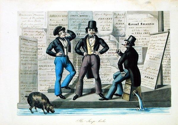The Soap-lorks, c.1840 （紙に水彩画 作： ニコリーノ・カリョ