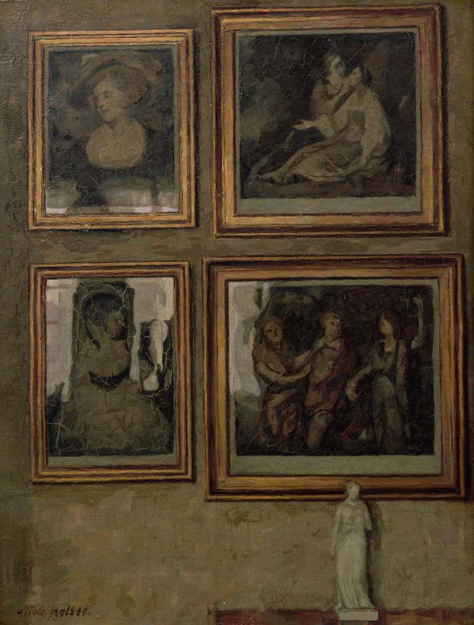 絵画と置物のあるインテリア 作： ニールス・ホルソー
