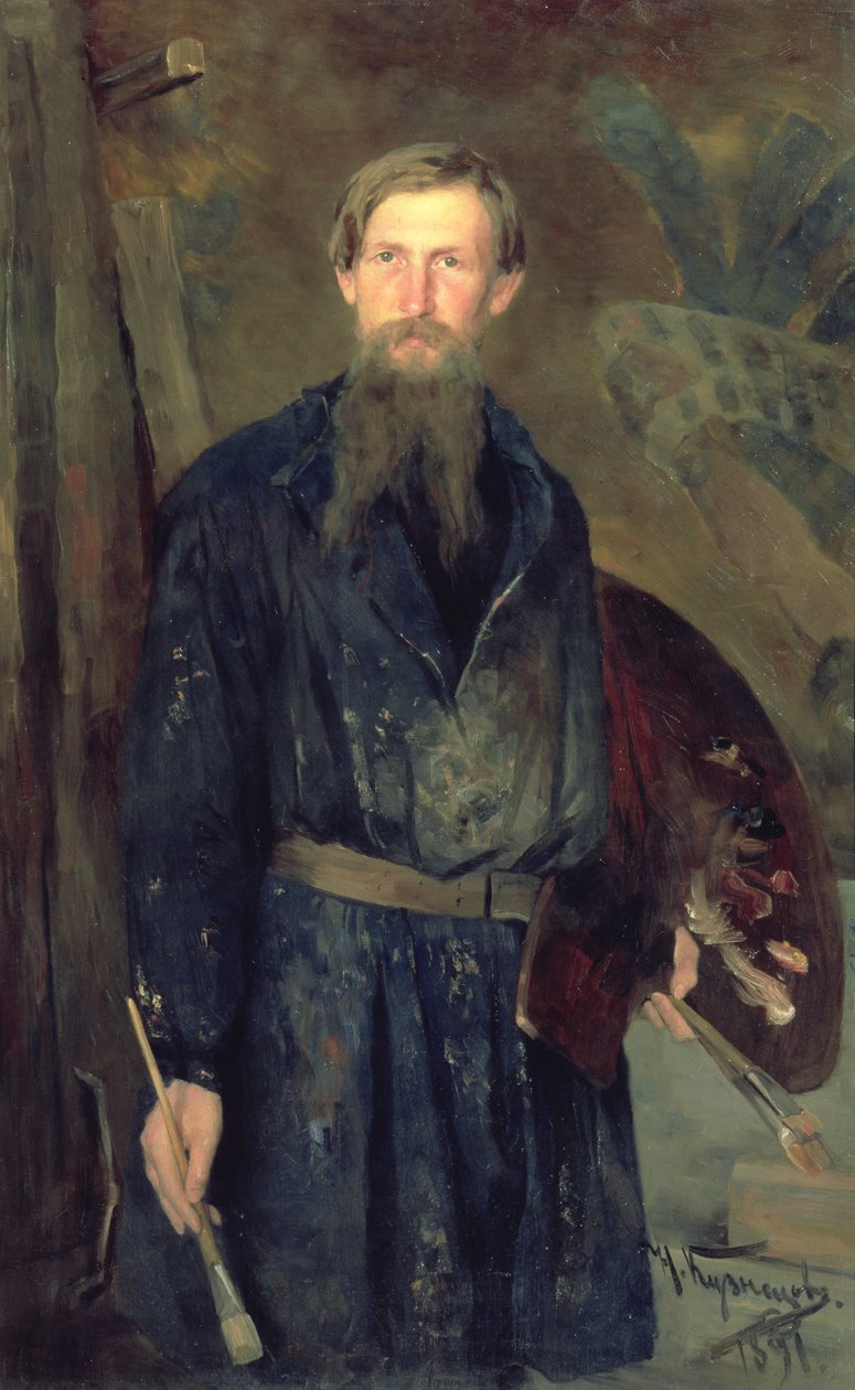 ヴィクター・ミハイロヴィチ・ヴァスネツォフ（1848-1926）の肖像、1891年（紙に油彩） 作： ニコライ・ドミトリエヴィチ・クズネツォフ