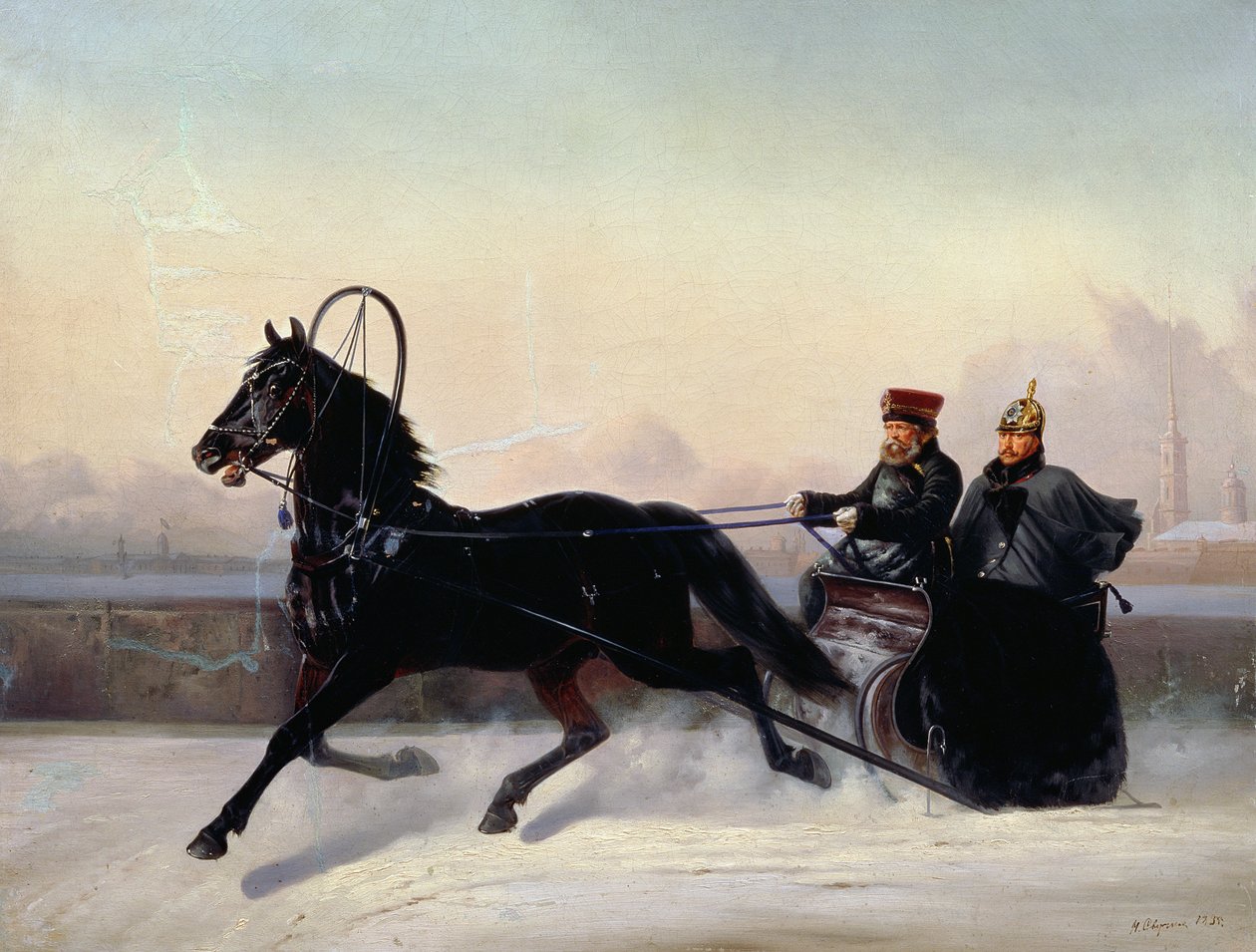 ニコラス1世（1796-1855）そりを運転 作： ニコライ・エゴレヴィチ・スヴェルチコフ