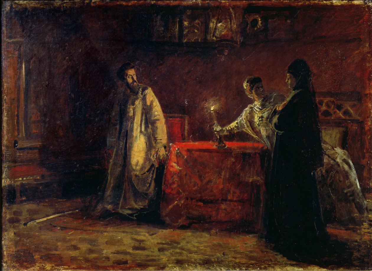 Tsar Boris Godunov（1551-1605）とTsarina Martha、1874 作： ニコライニコラエビッチゲイ