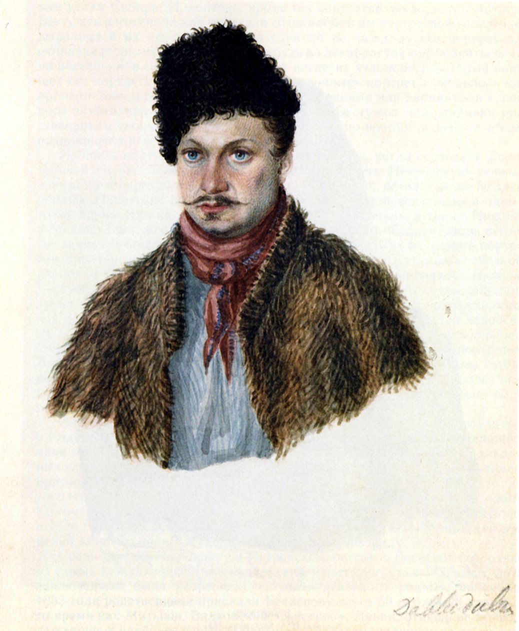Decembrist Vasily Davydov 1793-1855、1839年の肖像 作： ニコライ・アレクサンドロヴィチ・ベストゥージェフ