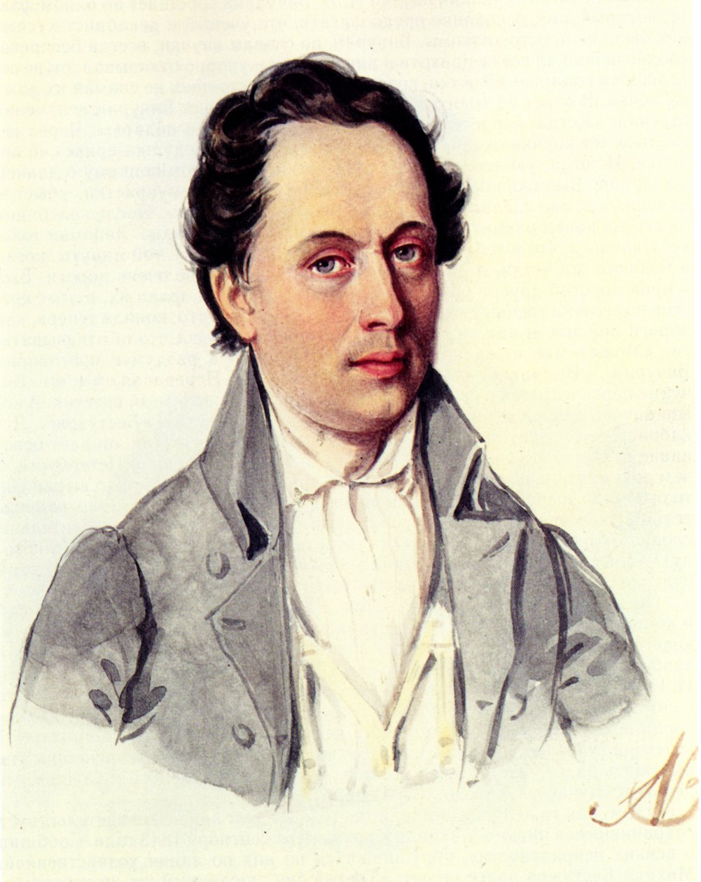 Leopold Niemirowski 1810-1883、1843年の肖像 作： ニコライ・アレクサンドロヴィチ・ベストゥージェフ