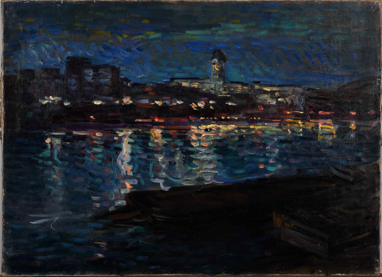夜のセーヌ川 c. 1905年。 作： ニコライ2世アレクサンドロヴィッチタルホフ