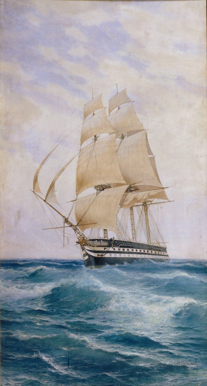 行上の船インペラトリツァ マリヤ、1890 年代 作： Nikolai Dmitryevich Prokofyev