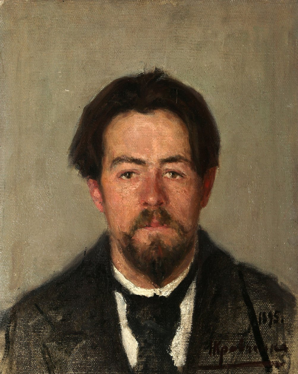 作者アントン・チェーホフの肖像、1860～1904年、1895年。 作： ニコライ・イワノビッチ・クラフチェンコ