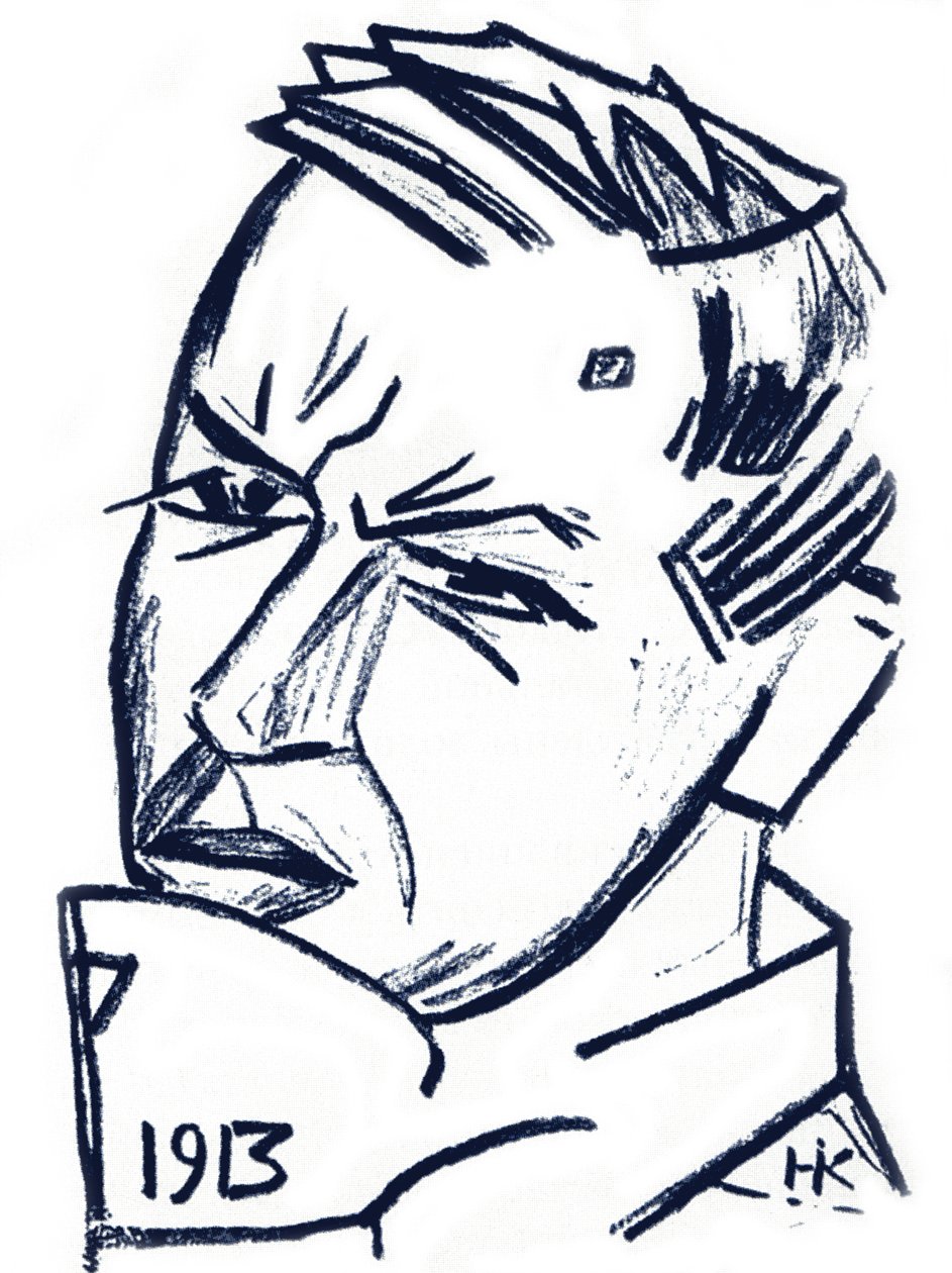 アーティストと作家の肖像David Burliuk 1882-1967、1913 作： ニコライ・イワノビッチ・クルビン