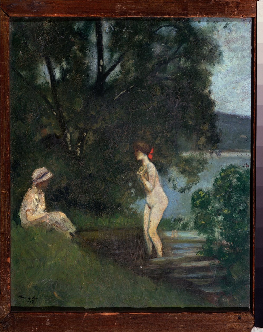 A Bather (A Bather) - Nikolai Vladimirovich Sinezubov (Nicolas Sinezouboff) (1891-1956) による絵画、キャンバスに油彩 作： ニコライ・ウラジミロビッチ・シネズボフ