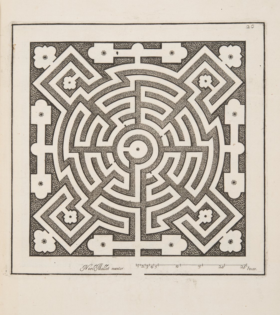 パルテールのデザイン、Theater des Plans et Jardinages、pub。1652 作： ノエル・モレット