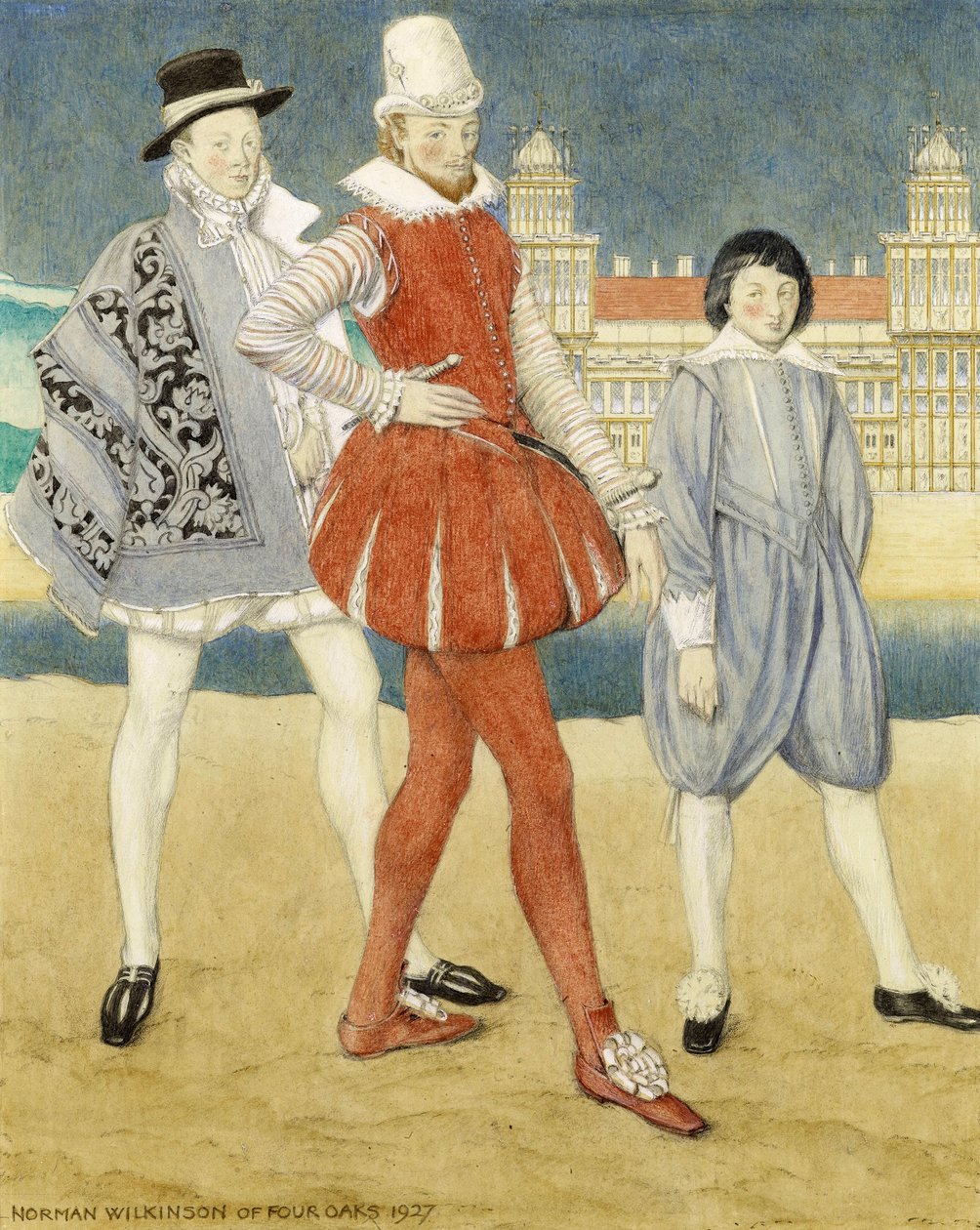 MercutioとBenvolio-？ロミオとジュリエット、1927（紙にトイレ） 作： ノーマン・ウィルキンソン