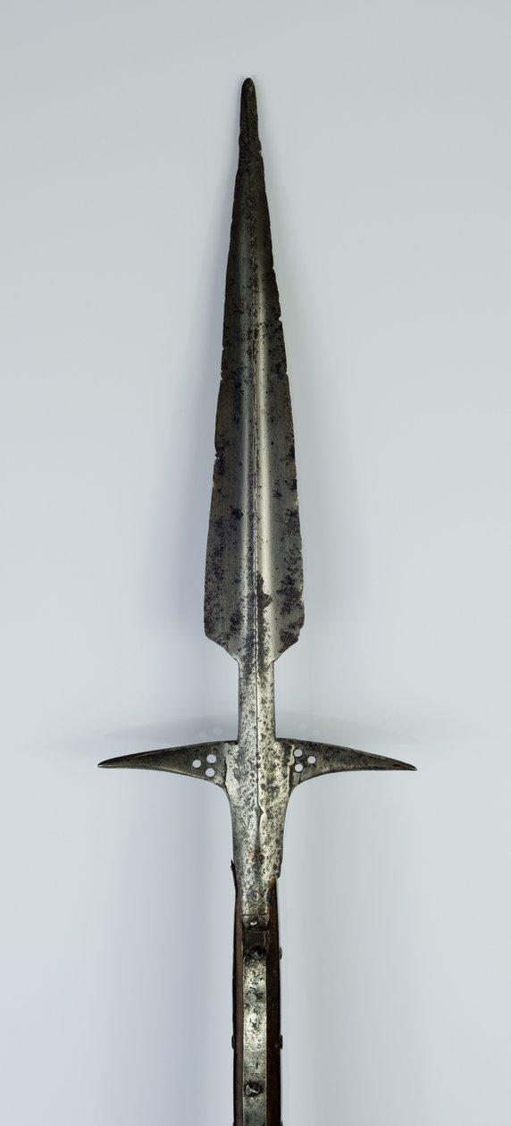 頑丈な槍、15世紀半ばから16世紀初頭（銅の象眼細工と最新の修復物を