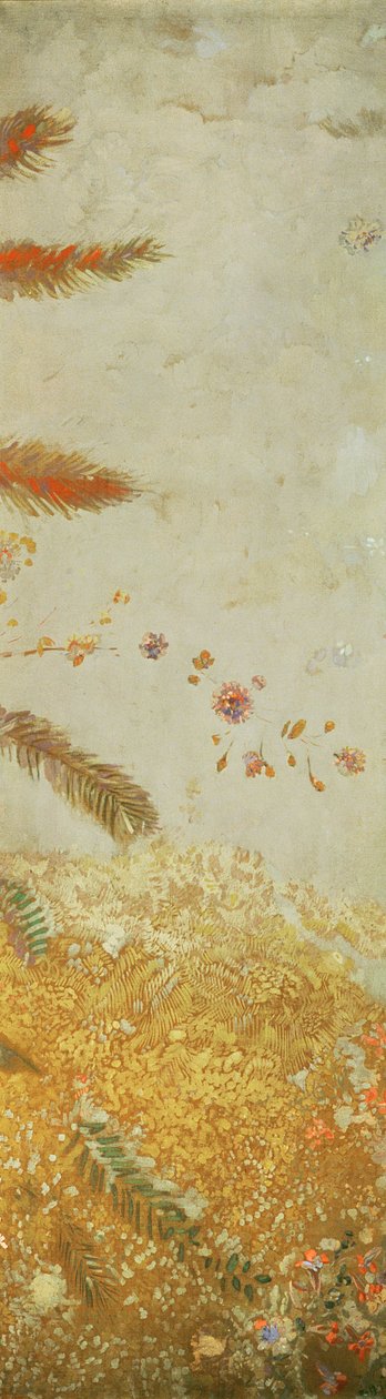 装飾パネル、1902年にアーネストショーソンのために設計された5つのうちの1つ（キャンバス上の油とガッシュ） 作： オディロン・ルドン