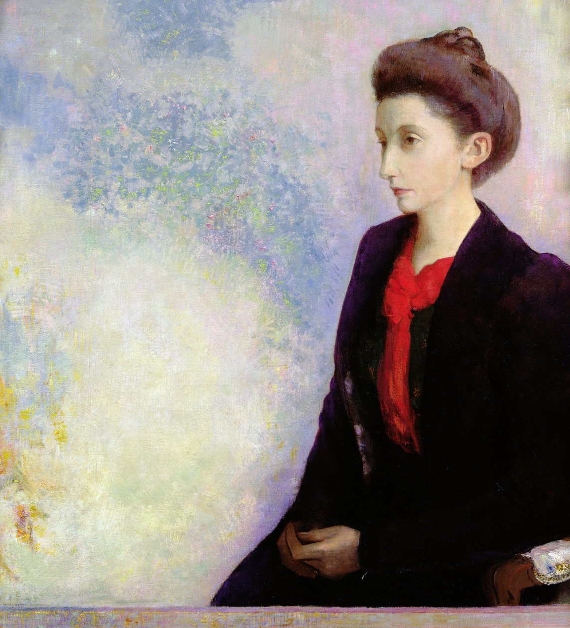 男爵夫人ロバート・ド・ドメシーの肖像、1900年 作： オディロン・ルドン