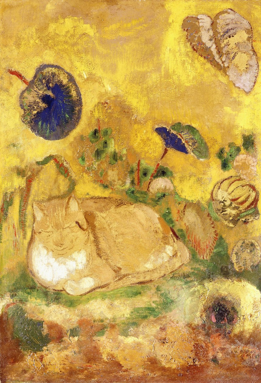 アーティスト「バゾン、猫、バゾン、ル・チャット・ド・ル」アーティスト、1905年頃 作： オディロン・ルドン