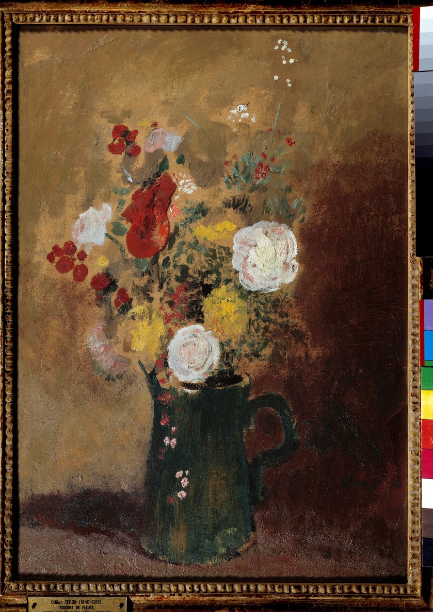 花束 オディロン・ルドン（1840-1916）の絵画 19世紀 ボルドー ボザール美術館所蔵 作： オディロン・ルドン