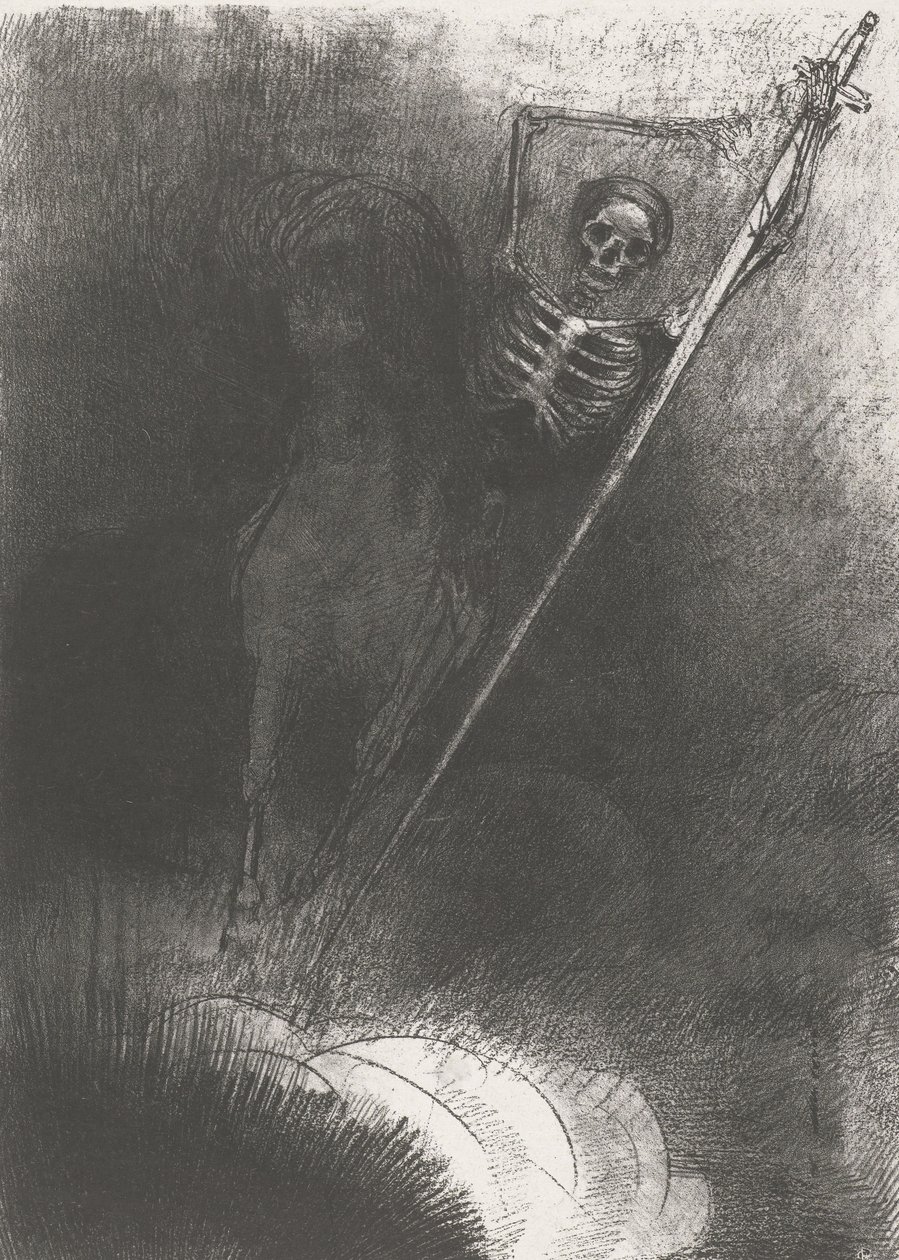 馬の死、1899年（印刷） 作： オディロン・ルドン