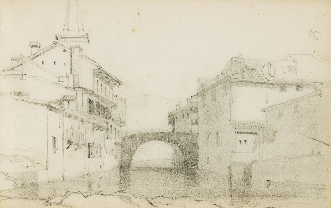 「バスクの国」というタイトルのアルバムからの描画、1862〜63 作： オディロン・ルドン