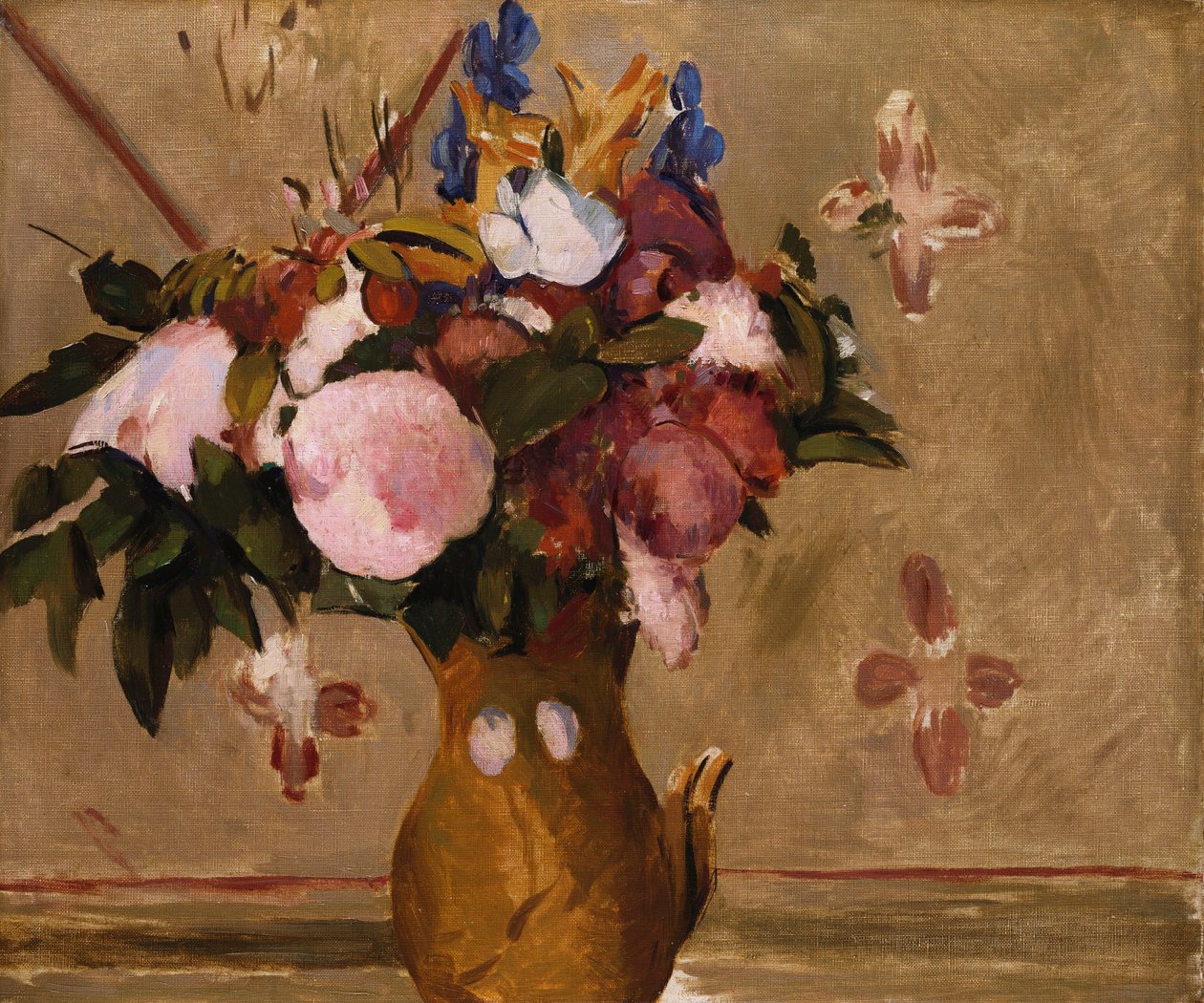 花瓶の花、セザンヌの絵の後にコピー、c.1886 作： オディロン・ルドン