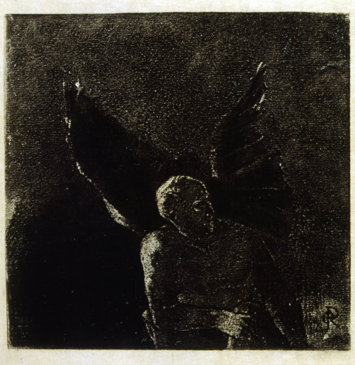 ボードレールの「Les Fleurs du Mal」のためのオディロン・ルドンによるイラストレーション。1891. 作： オディロン・ルドン