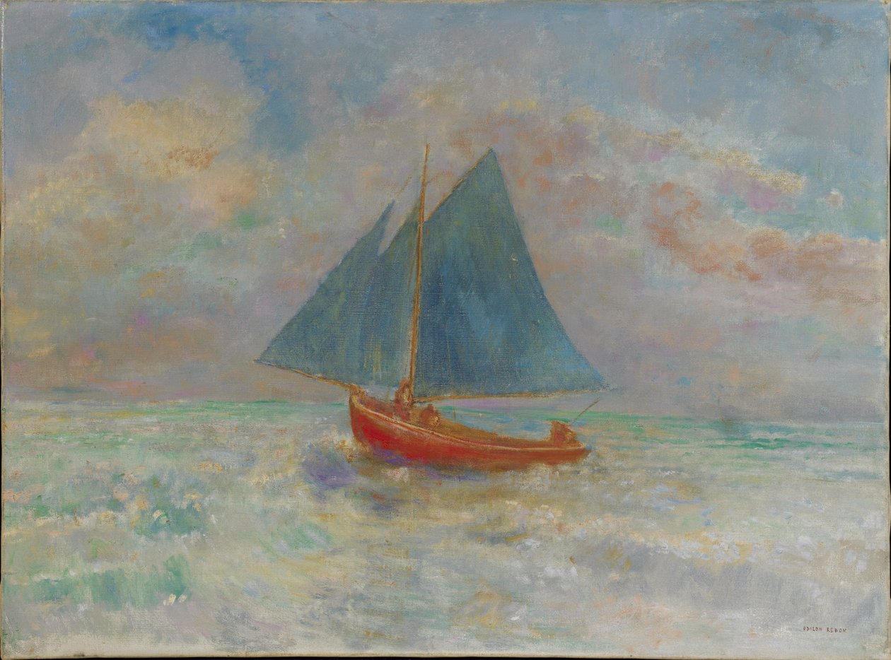 Le Bateau rouge 赤いボート、c。 1910年。 作： オディロン・ルドン