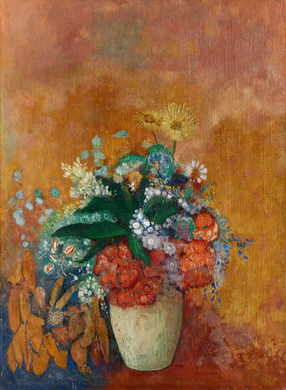 花瓶、1905年頃（布に油彩） 作： オディロン・ルドン