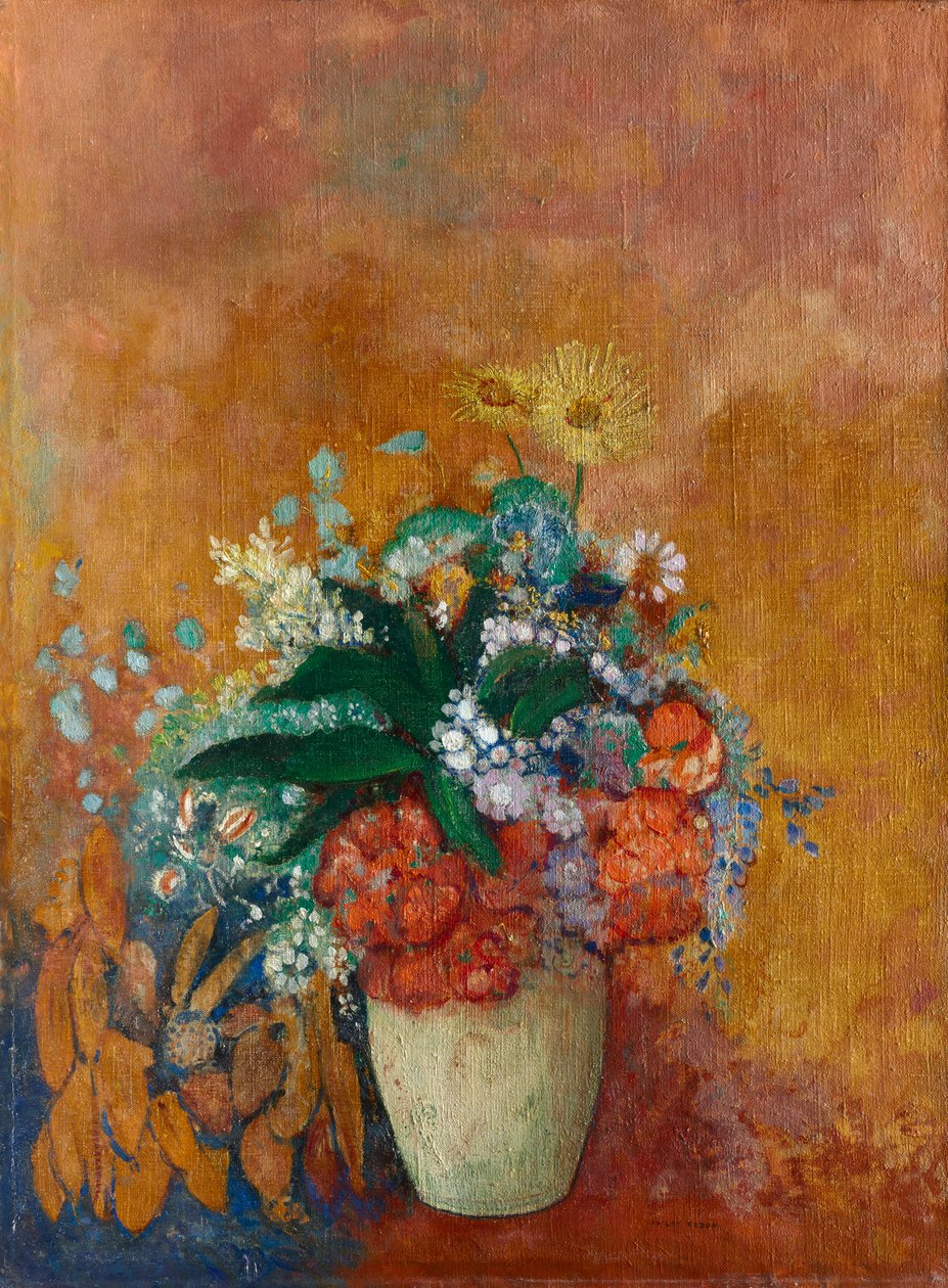花瓶、c。 1905年。 作： オディロン・ルドン