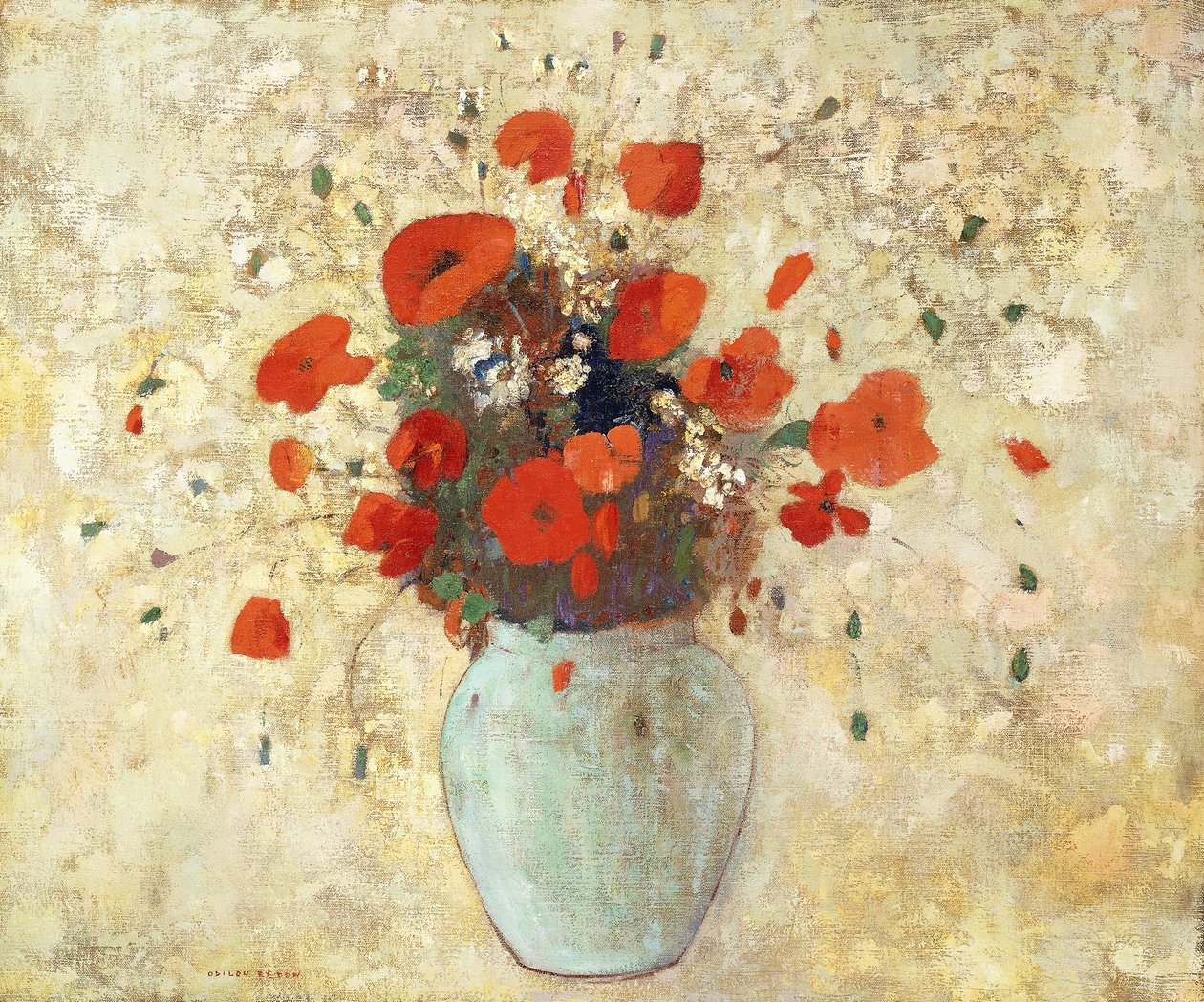 ポピーの花瓶;ポピーの花瓶、1905-09 作： オディロン・ルドン