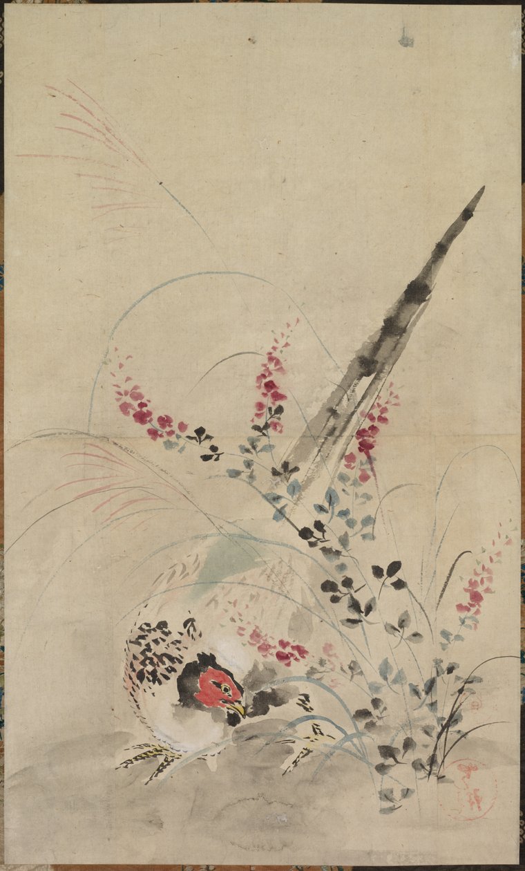 雉と草 作： 尾形光琳