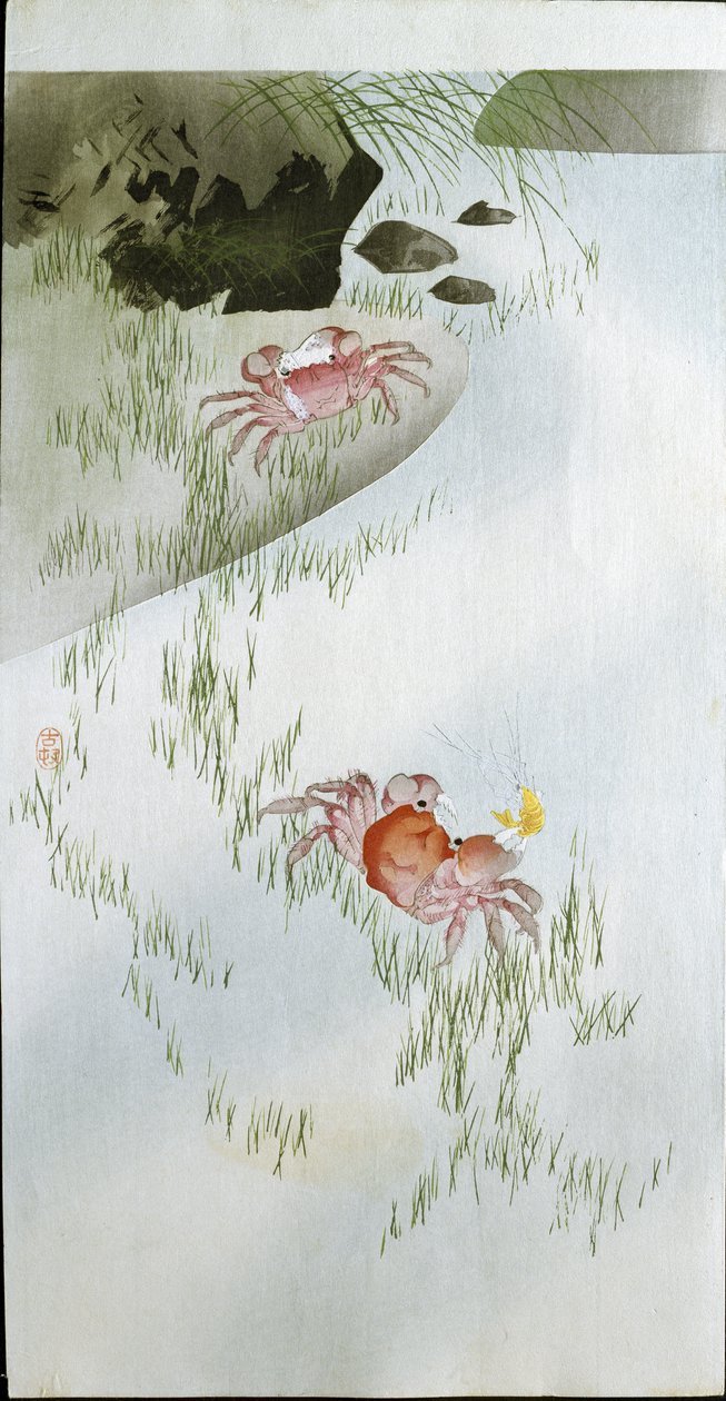 2匹の赤いカニ、1905 作： 大原光子