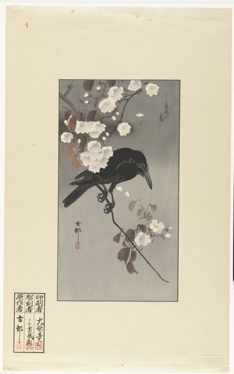 カラスと桜 花桜のとり 作： 大原光子
