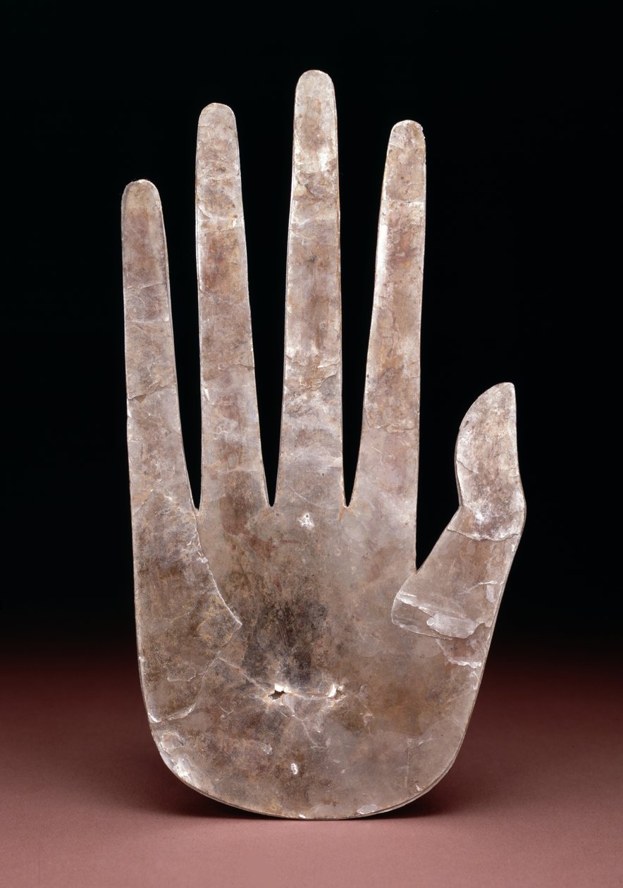手の形の切り抜き、紀元前200年から紀元前400年（雲母） 作： オハイオホープウェルカルチャー