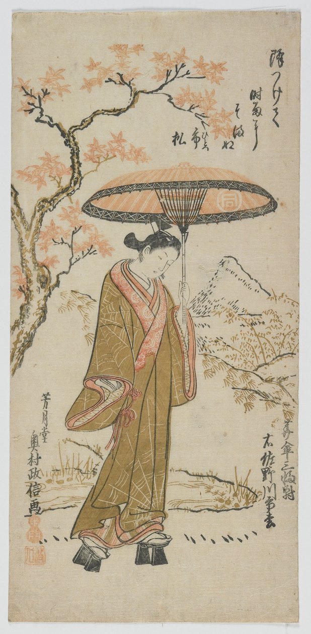 アンブレラ・トリプティク右：佐野川一松江戸時代、1740年代半ば 作： 奥村利伸